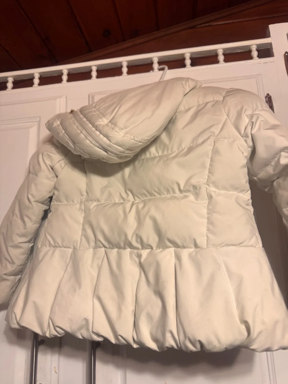 Ralph Lauren Cream Puffer Jacket with Peplum Hem girls size 6